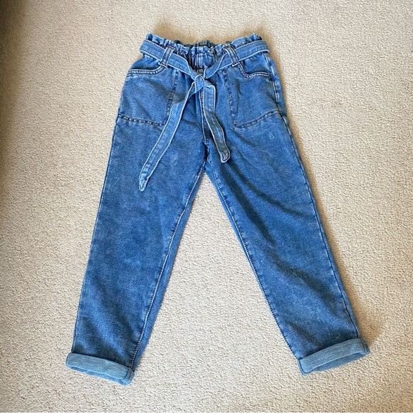 3 for$19 or 4 for $25 Girl's Paper Bag Waist Mom Jeans Acid Wash Size 6 EUD - Picture 7 of 10